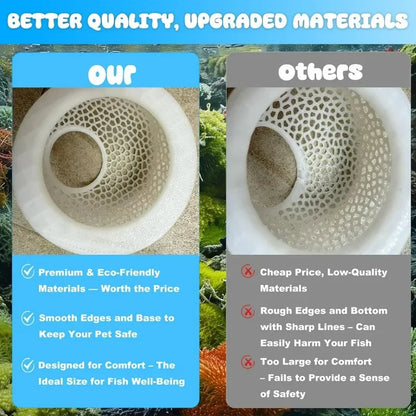 Floating Betta Cave & Shrimp Hideout – 3-in-1 Hammock, Feeding Ring & Resting Spot for Small Aquatic Pets
