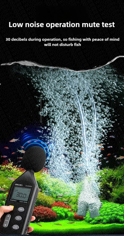 5W USB Rechargeable Oxygen Pump – Portable 48-Hour Aerator for Outdoor Fishing & Aquarium Use