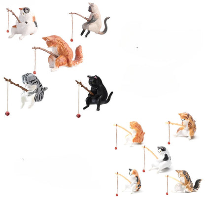 Cute Fishing Cat Aquarium Ornament – Mini Decorative Figurine for Aquascaping, Micro-Landscapes & DIY Tank Decor