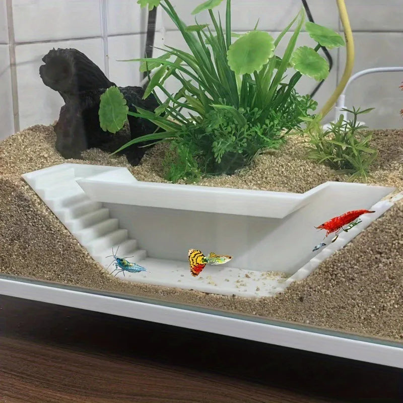 Underground Aquarium Tunnel Hideout – Fish & Shrimp Shelter, Buried Corner Cave for Corydoras, Loaches, Plecos & Shrimp Tanks