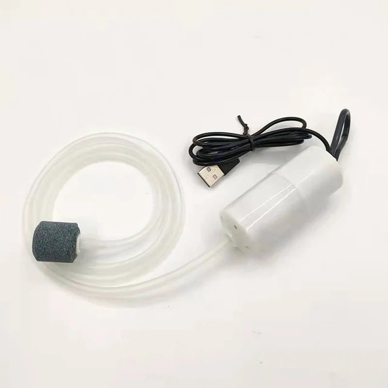 USB Portable Mini Aquarium Air Pump – Rechargeable Oxygenator for Small Fish Tanks & Outdoor Fishing