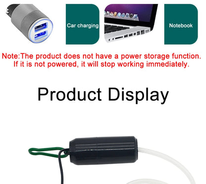 USB Mini Aquarium Air Pump – Silent Oxygenator with Air Stone, Portable 5V Oxygen Aerator for Fish Tanks & Outdoor Use