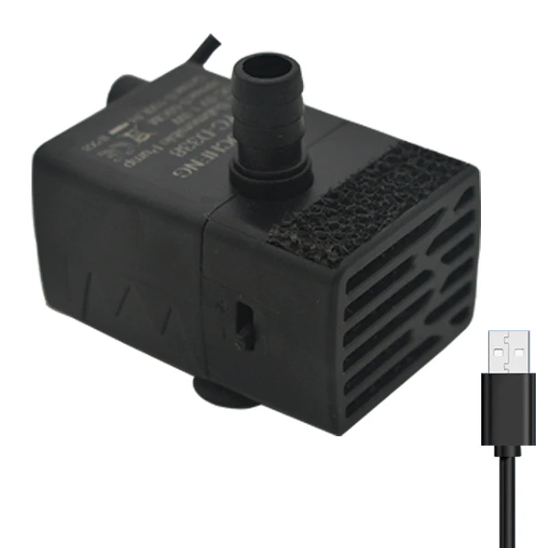 USB 5V Ultra-Quiet Aquarium Pump – Mini Submersible Filtration & Circulation Pump (3W/5W, 150L/H Flow)