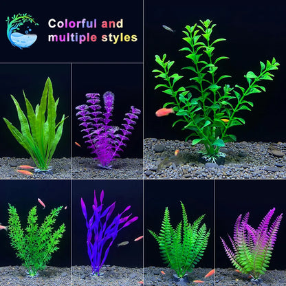 18cm Artificial Aquarium Plant – Soft Plastic Simulation Water Grass for Fish Tank Decoration