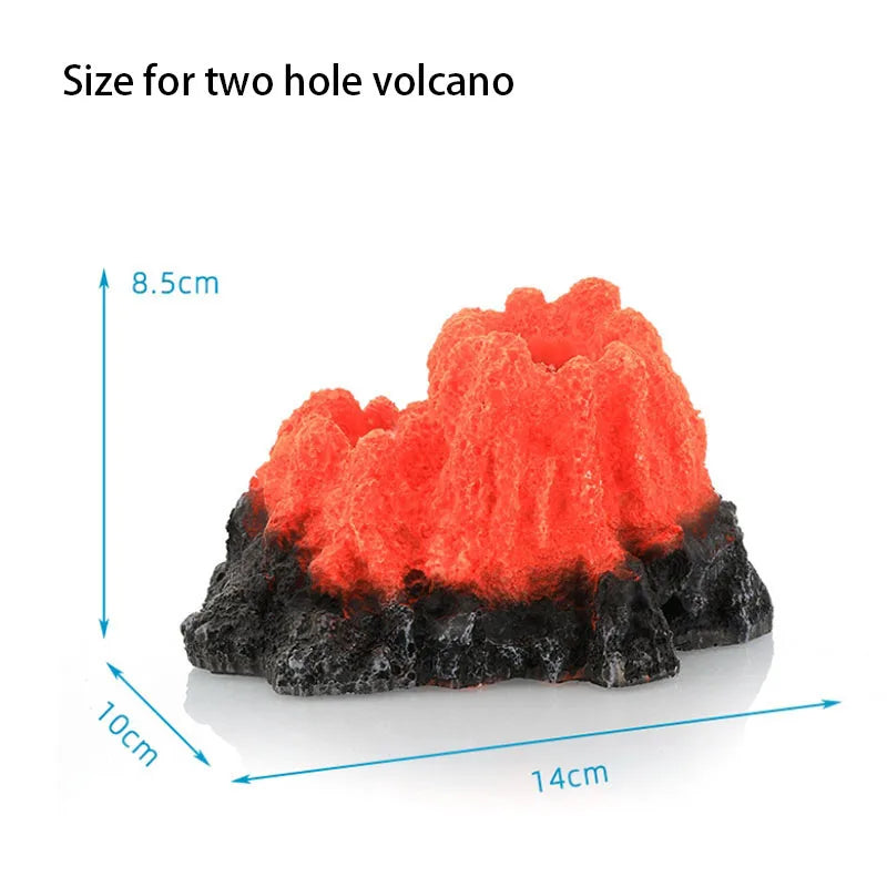 Resin Volcano Aquarium Ornament with Air Stone Chamber – Bubble Effect Decoration for Fish Tanks