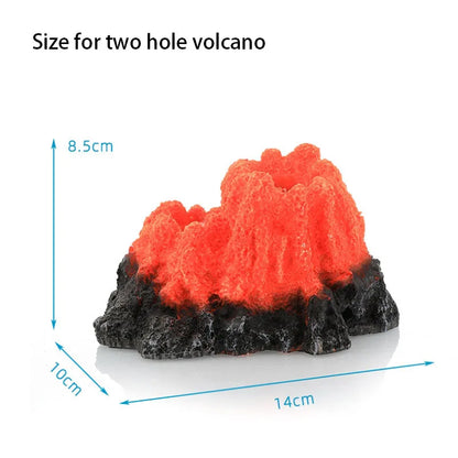 Resin Volcano Aquarium Ornament with Air Stone Chamber – Bubble Effect Decoration for Fish Tanks