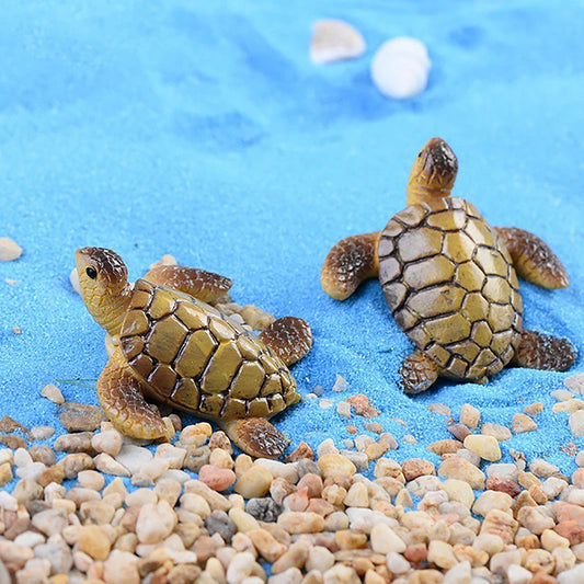 Mini Resin Sea Turtle Ornament | Cute Aquarium Decoration & Home Micro-Landscape Accessory (4 cm)