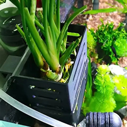 Aquarium Plant Stand & Storage Basket – Adsorbable Hydroponic Holder for Fish Tanks (12.9×8×5.4cm)
