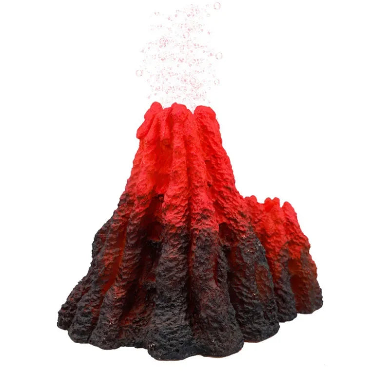 Resin Volcano Aquarium Ornament with Air Stone Chamber – Bubble Effect Decoration for Fish Tanks