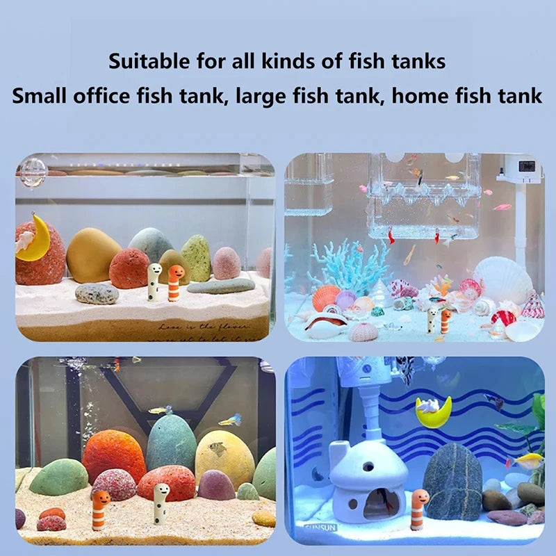 2-Pcs Cute Animal Aquarium Decor Set — Resin Landscaping Ornaments for Fish Tanks & Home Decoration