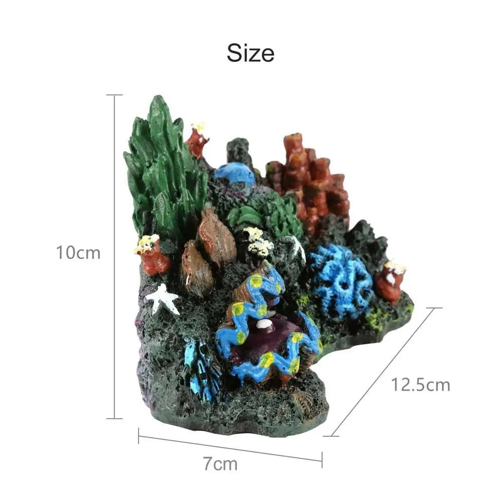 Coral Reef Resin Aquarium Ornament – Vibrant Reef Island Decor for Freshwater & Saltwater Tanks