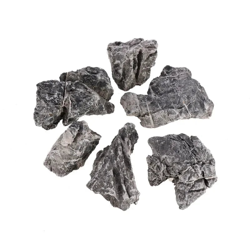 Natural Aquarium Rockery Stones – 100g / 250g / 500g Grey Stone Landscaping Decor for Fish Tanks & Aquascaping
