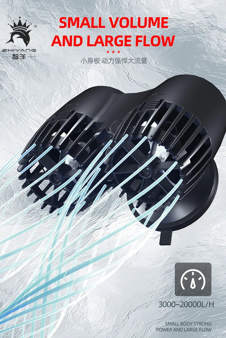 Aquarium Wavemaker Pump 360° Adjustable Wave Maker, Submersible Circulation & Aeration Pump for Fish Tanks 220–240V