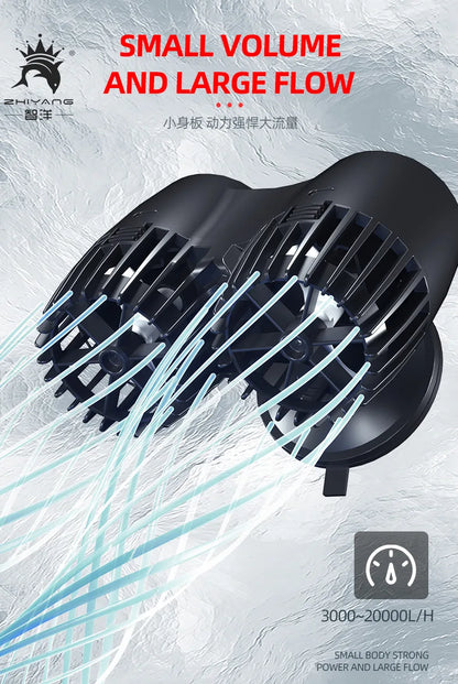 Aquarium Wavemaker Pump 360° Adjustable Wave Maker, Submersible Circulation & Aeration Pump for Fish Tanks 220–240V