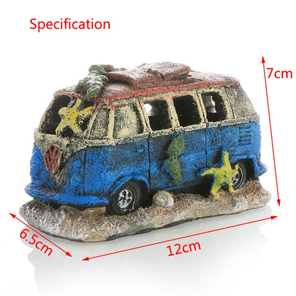 Resin Old Car Aquarium Ornament – Decorative Shelter for Freshwater and Saltwater Tanks
