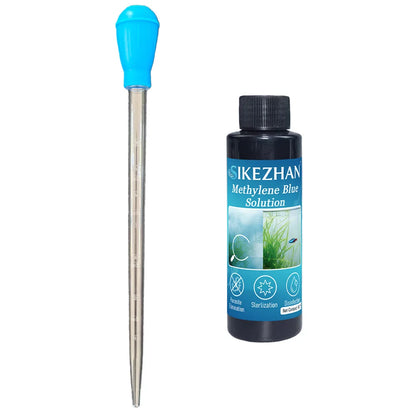 Aquarium Siphon Water Changer + Methylene Blue Treatment Kit | Mini Tank Cleaner & Fish Disease Support