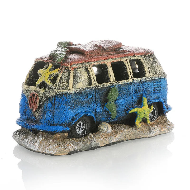 Resin Old Car Aquarium Ornament – Decorative Shelter for Freshwater and Saltwater Tanks