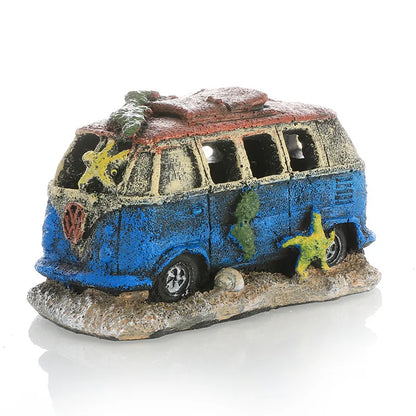 Resin Old Car Aquarium Ornament – Decorative Shelter for Freshwater and Saltwater Tanks
