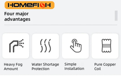 5V USB Mist Maker – Ultrasonic Fogger Atomizer for Aquariums, Ponds & Water Features with 4-LED Lights