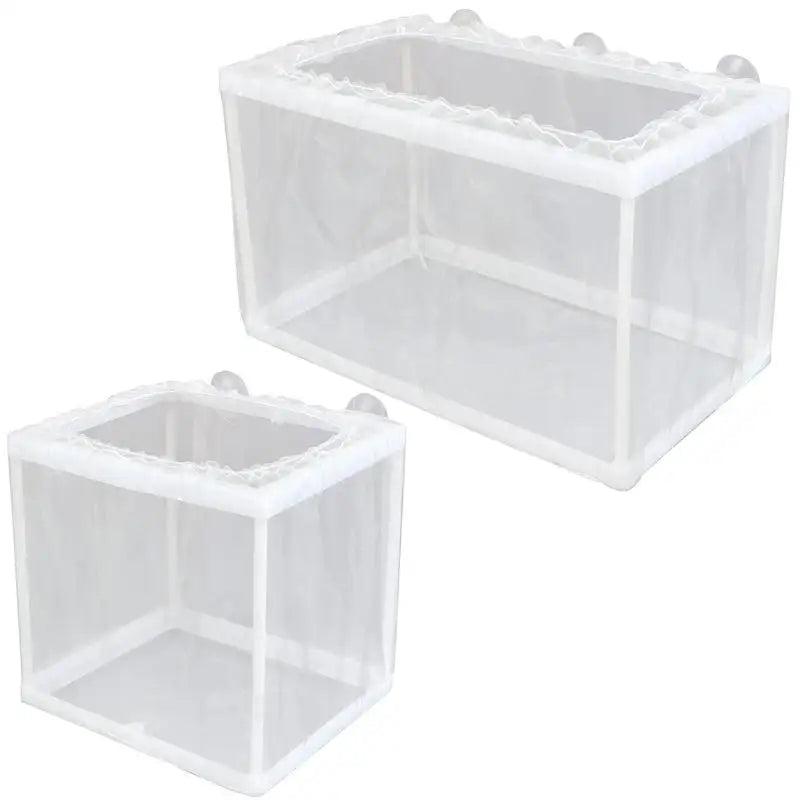 Aquarium Fish Breeder Box with Mesh Isolation and Suction Cup Mount