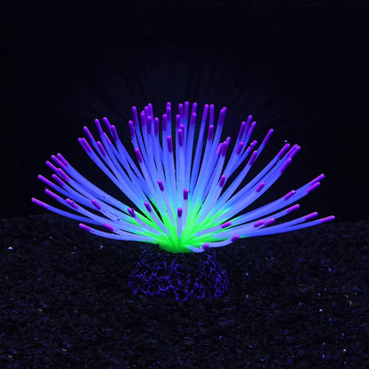 Fluorescent Silicone Sea Urchin Aquarium Ornament – Soft Glow Effect Fish Tank Decor for Vibrant Underwater Landscapes