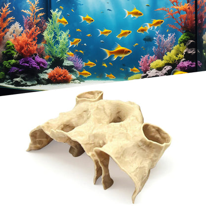 Gravel Tunnel Cave Aquarium Ornament – Smooth Resin Fish Hideout with Natural Curve Design