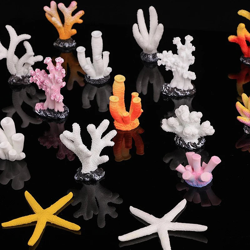 Artificial Resin Coral & Starfish Decor – Vibrant Reef-Style Ornament for Fish Tanks, Aquariums, and Home Displays