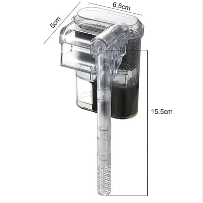 New Suspended USB Mini Aquarium Filter 2.5W 250L/H Transparent Hang-On Waterfall Filter for Fish Tanks Below 35cm
