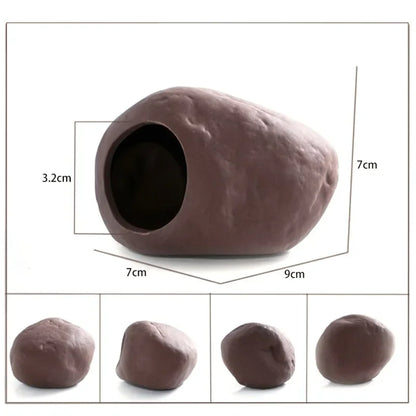 Ceramic Aquarium Shelter Houses – Shrimp & Fish Hiding Caves, Breeding Pots & Natural Stone-Style Tank Decor