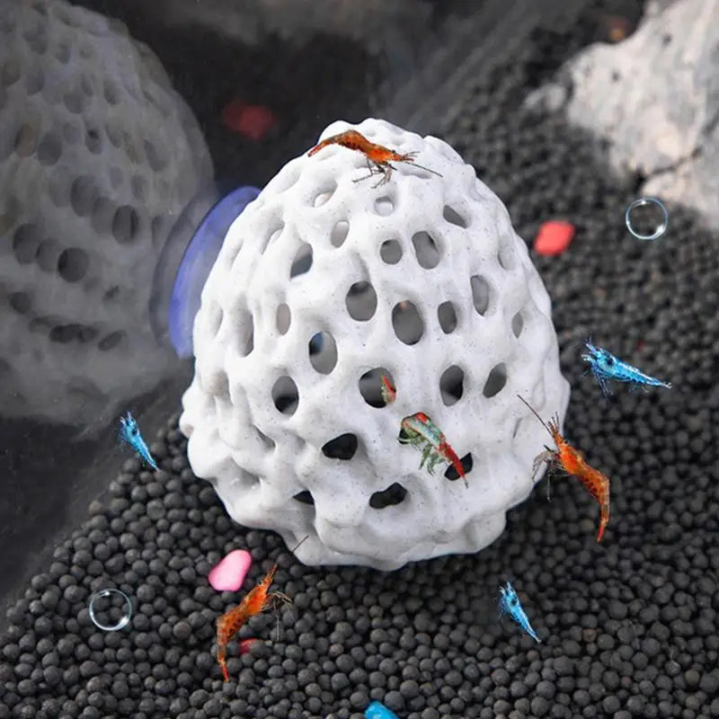 Mini Shrimp House Cave — Porous Betta Hideout, Fish Hiding Spot & Breeding Shelter for Aquariums