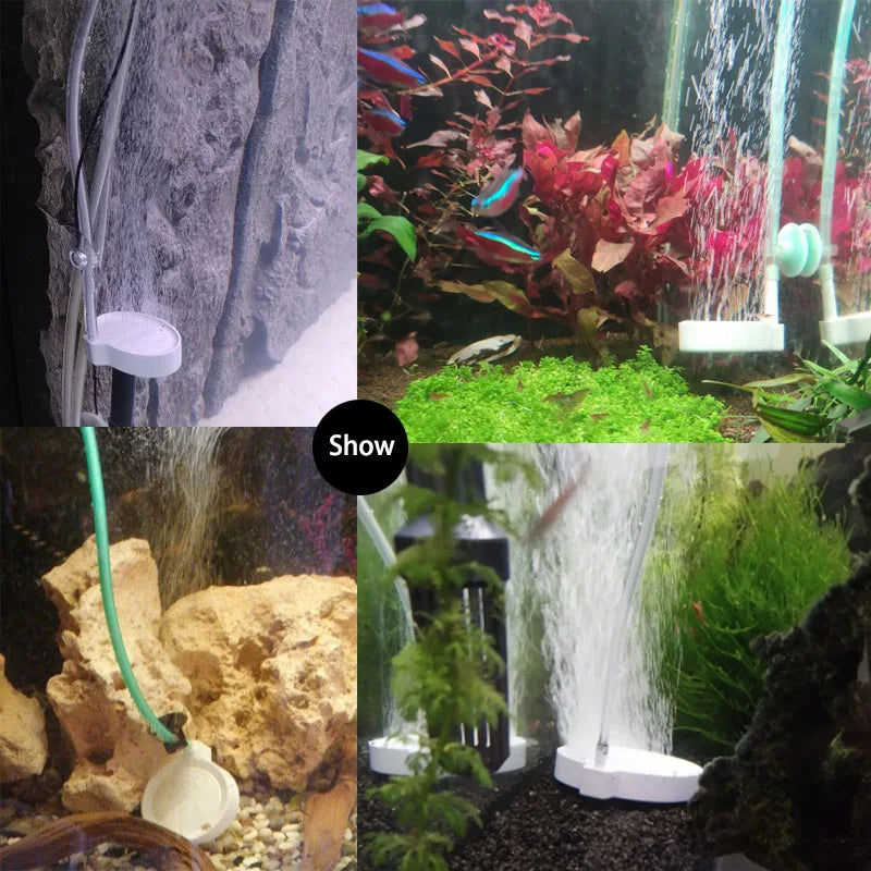 3.5cm 5cm 8cm 10cm Aquarium Air Stone Bubble Aerator Plate With Tube