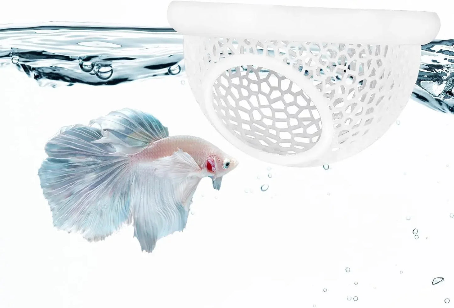 Floating Betta Cave & Shrimp Hideout – 3-in-1 Hammock, Feeding Ring & Resting Spot for Small Aquatic Pets
