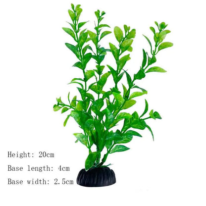 Artificial Underwater Aquarium Plant – Plastic Aquatic Shrub with Resin Base for Fish Tank Decoration