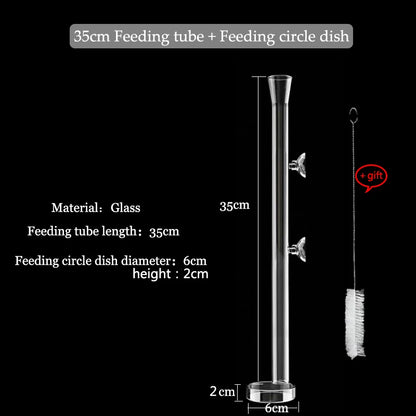 10cm–40cm Glass Shrimp Feeding Tube with Dish