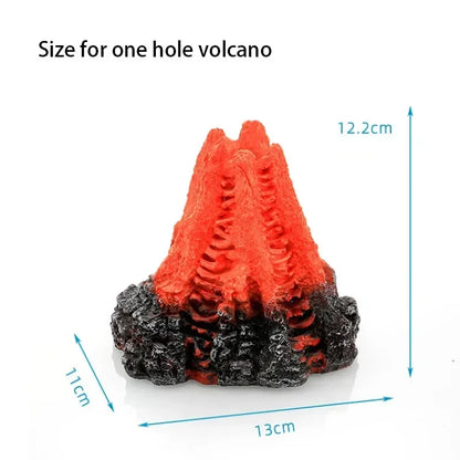 Resin Volcano Aquarium Ornament with Air Stone Chamber – Bubble Effect Decoration for Fish Tanks