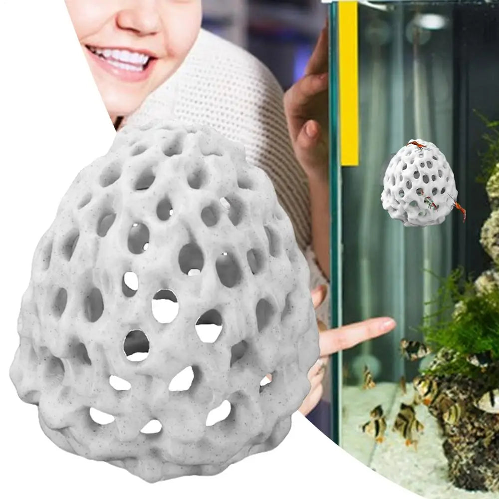 Mini Shrimp House Cave — Porous Betta Hideout, Fish Hiding Spot & Breeding Shelter for Aquariums