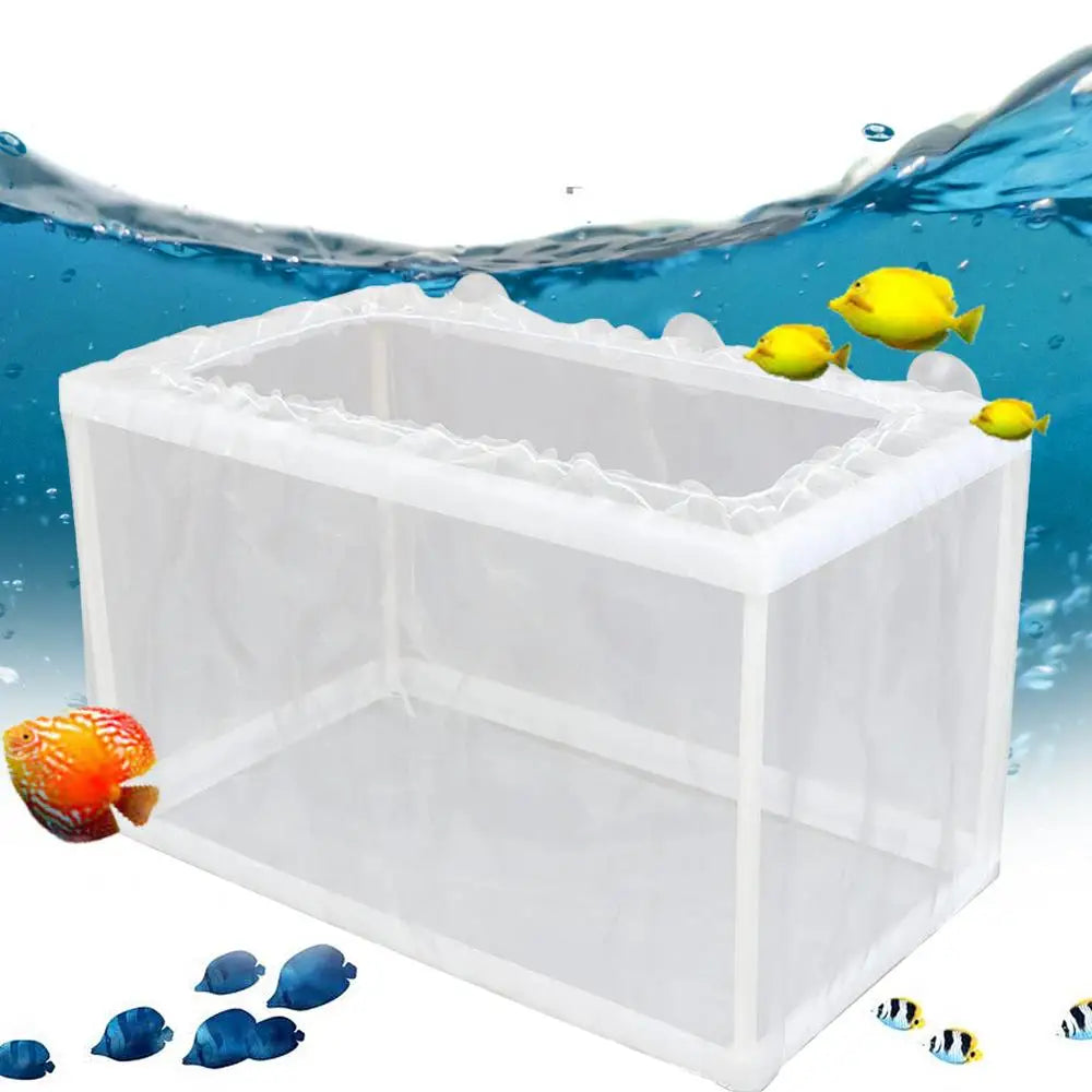 Aquarium Fish Breeder Box with Mesh Isolation and Suction Cup Mount