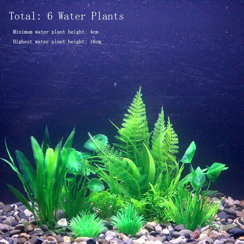 Artificial Underwater Aquarium Plant – Plastic Aquatic Shrub with Resin Base for Fish Tank Decoration