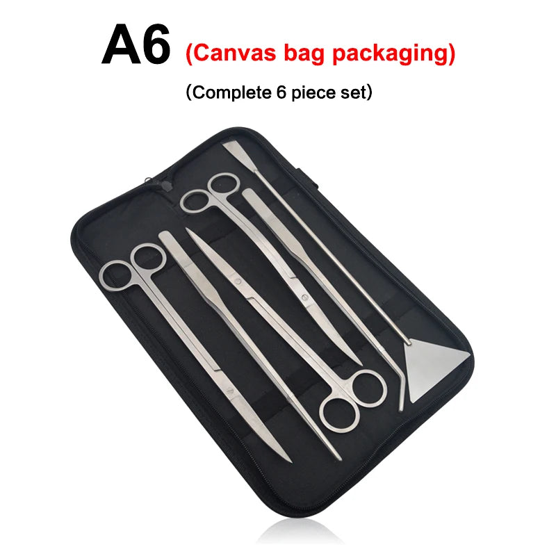 Aquarium Cleaning Tools Set Stainless Steel Scissors Tweezers Shovel Wave Trimmer Aquatic Plant Care Kit for Fish Tanks