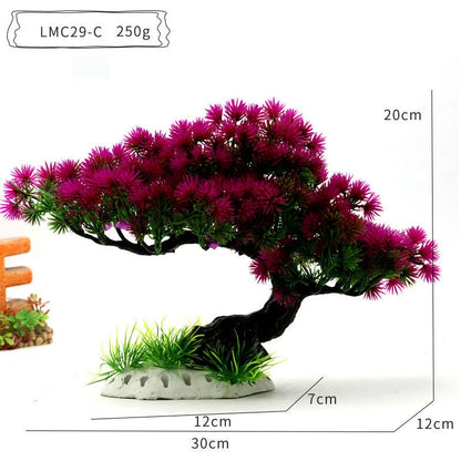 Artificial Aquarium Bonsai Tree – Resin Base with Lush Green Foliage for Aquascaping & Fish Tank Landscaping
