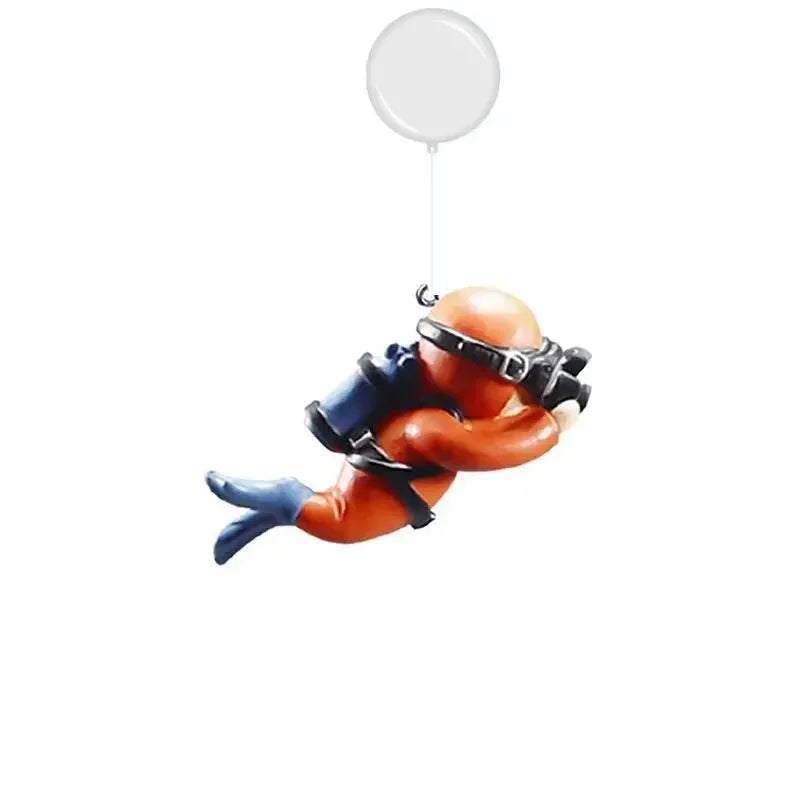 Floating Diver Ornament – PVC Aquarium Decoration with Buoy Ball for Fish Tanks and Miniature Landscapes