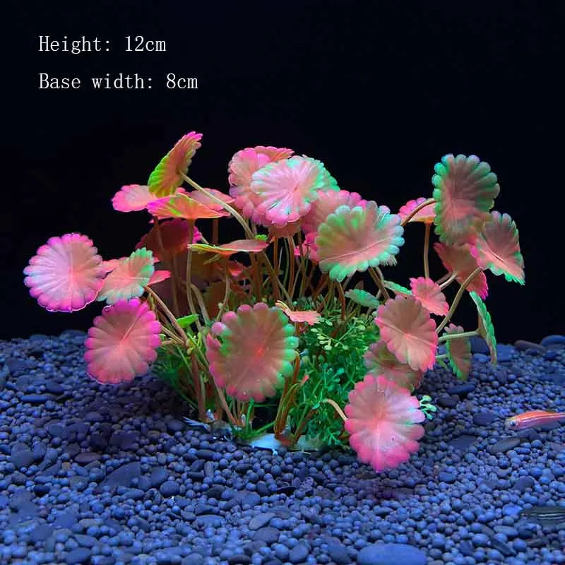 Artificial Underwater Aquarium Plant – Plastic Aquatic Shrub with Resin Base for Fish Tank Decoration