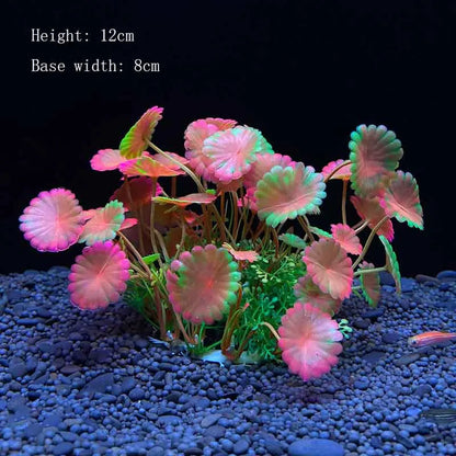 Artificial Underwater Aquarium Plant – Plastic Aquatic Shrub with Resin Base for Fish Tank Decoration