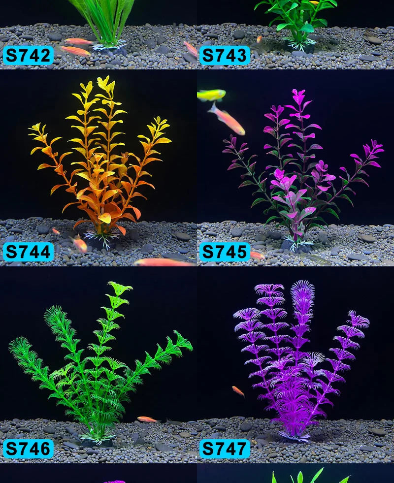 18cm Artificial Aquarium Plant – Soft Plastic Simulation Water Grass for Fish Tank Decoration
