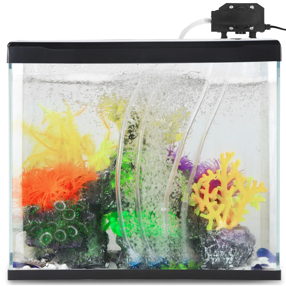Aquarium Air Pump, High-Output Oxygen Aerator with 4 Outlets for Fish Tanks & Hydroponics