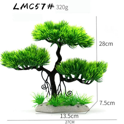 Artificial Aquarium Bonsai Tree – Resin Base with Lush Green Foliage for Aquascaping & Fish Tank Landscaping