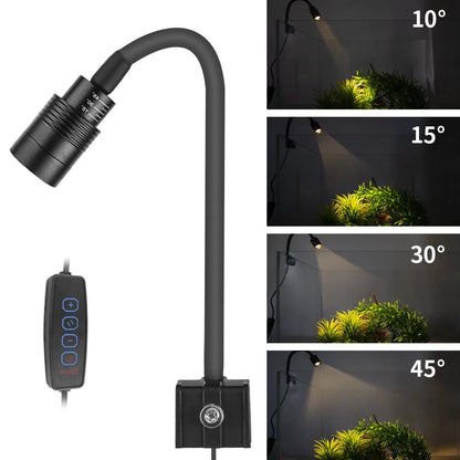 USB 3W LED Aquarium Spotlight – Adjustable Beam & Dimmable Clip-On Grow Light (Warm/Neutral/Cool White)