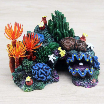 Coral Reef Resin Aquarium Ornament – Vibrant Reef Island Decor for Freshwater & Saltwater Tanks