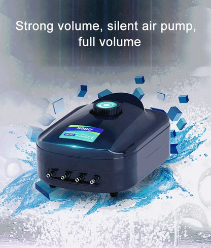 SOBO High-Power Aquarium Air Pump (220–240V) – Ultra Silent Adjustable Oxygen Pump | Single / Dual / Quad Outlet Models
