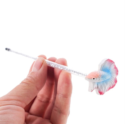 Resin Fighting Fish Training Stick – Interactive Betta Tail Exercise Ornament